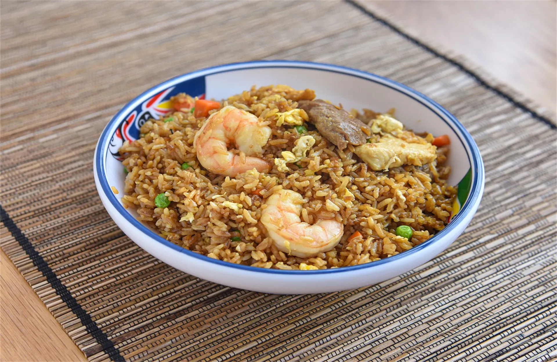 Fried rice with shrimp, beef, egg and veggies at Cooking Girl, an Chinese Restaurant in Katy