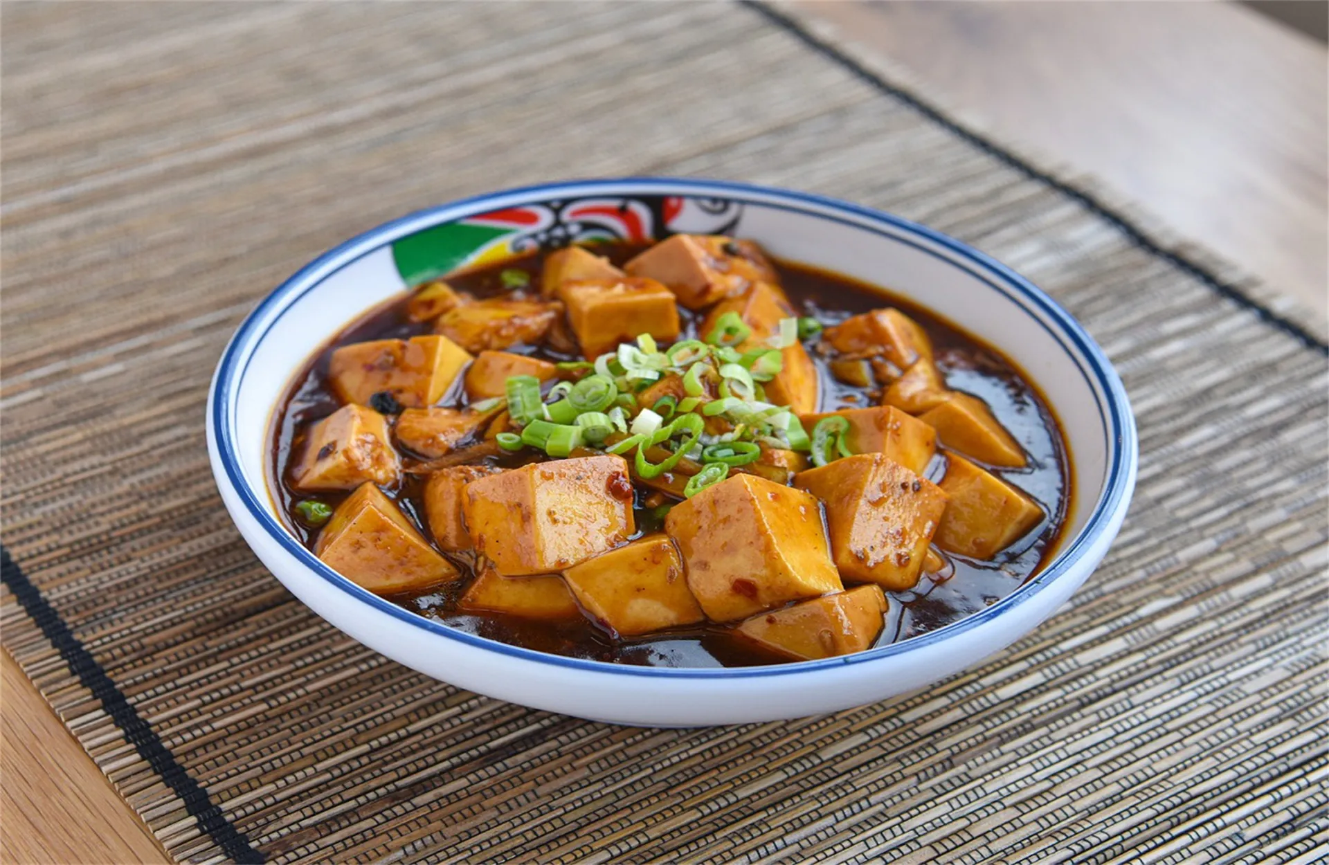 Silky tofu in spicy Sichuan sauce with scallions at Cooking Girl, an Chinese Restaurant in Katy